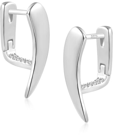 ALEXCRAFT 14K Vergoldete Silber 925 Ohrringe Klein Doppel Creolen für Damen