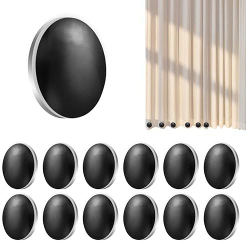 Duschvorhang Gewichte, 12 Paar Tischdeckenbeschwerer 4cm | Vorhang Beschwerer Outdoor, Duschvorhang Magnet für Dusche Fenster Vorhang Tischdecken (Schwarz)