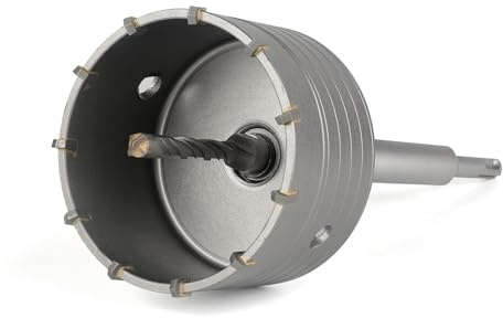 BINOTA Sierra Corona Hormigón 95mm Profesional | Broca carburo tungsteno Vástago SDS-Plus 220mm Centrado cruz Hormigón Ladrillo Piedra Mampostería