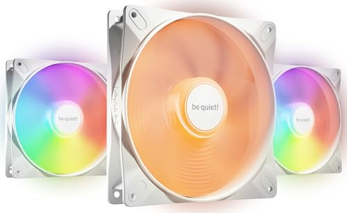 be quiet! Light Wings LX 140mm PWM White Lüfter, Enthält 3 Lüfter, Beleuchteter Hub und mattierte Lüfterblätter, vielzählige Farben und Effekte, ARGB-Kabel mit Möglichkeit zur Reihenschaltung