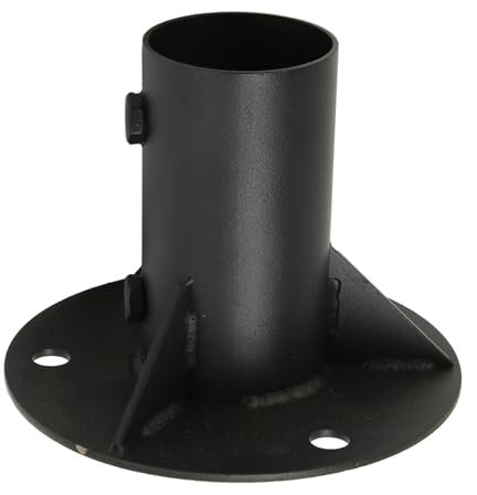 Brida de Piso para Poste de Cerca de Alambre de Cadena, Poste de Cerca de Metal Sólido Pesado, Soporte para Poste de Cerca | Base de Brida Redonda para Buzón de Cerca (65mm)