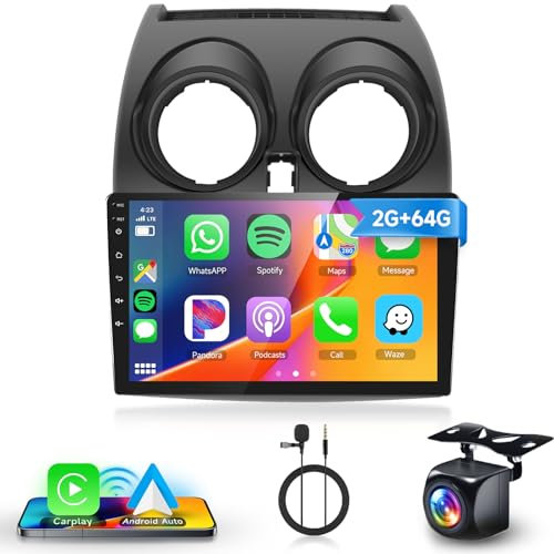 For Nissan Qashqai 2006-2016 Car Radio Stereo with DSP Wireless Carplay Android Auto, Hodozzy 9 IPS Touchscreen Bluetooth Car Radio GPS WiFi FM/RDS USB SWC Backup Camera(2G RAM+64G ROM)