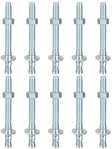 Edelstahl Anker Spreizdübel Ankerbolzen für Wand, 5/16 x 2 3/4 Keilanker, 10er-Pack, gut for Zement(3/8 x 4)