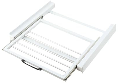Cozyel Stacking Kit with Sliding Shelf for Washing Machines and Dryers, Washing Machine Stacking Kits, 61x55cm, Shelf Stacker Stacking Kit for Washer Machine Dryer w/Pull-Out Plate, 6m Ratchet Ropes