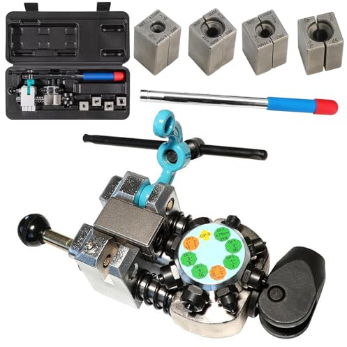 Aisny Outil d'Évasement de Conduite de Frein, Évasement à Bulle Simple Double à 45 Degrés avec Outil d'Évasement 3/16 1/4 5/16 3/8 et Kit d'Outils d'Évasement Hydraulique pour Tuyau de 4,75mm