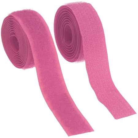 YELARXI Ruban auto-agrippant en nylon à coudre de 1,9 cm de large avec dos non adhésif - 0,9 m de large - Pour vêtements, travaux manuels, couture, projet de bricolage - Rouge rose
