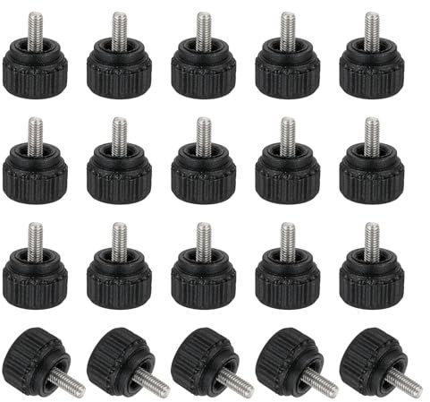 sourcing map 20 Pcs Threaded Knurled Thumbscrew, M3 x 6mm Monitor Mount Arm Screws Stainless Steel Clamping Knobs Grip Thumb Screw for Computer TV