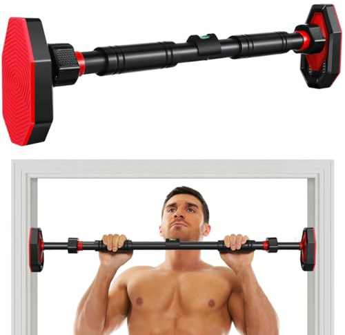 NUOBESTY Pull up Bar, 25.5'' - 39.3'' Adjustable Pull up Bar Doorway with Locking Mechanism Strength Training Workout Equipment for Fitness, Upper Body Workout, Home Gym Accessories, Max Load 440lbs