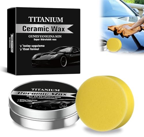 Titanium Ceramic Wax Cream, 2025 Strong Protection Car Coating Polishing Wax, Auto Car Scratch Repair Remover Paste Polish Vehicle Paint Care, Strong Protection Car Coating Polishing (1PCS)