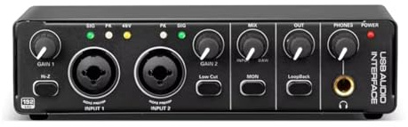Jooehyer Recording Sound Card Wired Audio Interface Device High-Definition Sound Quality for Electric Guitar Microphone Studio Black