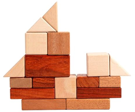 Bkljkf Bausteine aus Holz, Lernspielzeug | Konstruktionsspielzeug | für Kinder von 5 bis 7 Jahren Jungen und Mädchen Haus Krippe Schule Kindergarten Reise