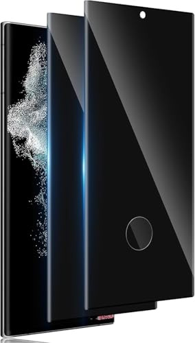 TuFun Schutzfolie für Samsung Galaxy S22 Ultra für Panzerglas Sichtschutz, [2 Stück] Privacy 3D Displayschutz, 9H Härte Sichtschutzfolie, Anti-Spähen, Blasenfreie Anti-Spy Schutzglas