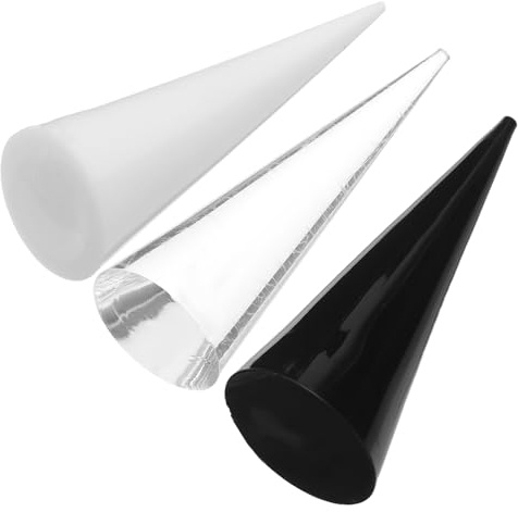 Hemobllo Présentoir à Bagues Conique Structure Stable et Finition Claire en Acrylique Transparent Organisateur Moderne 3pcs pour Expositions et Mariages