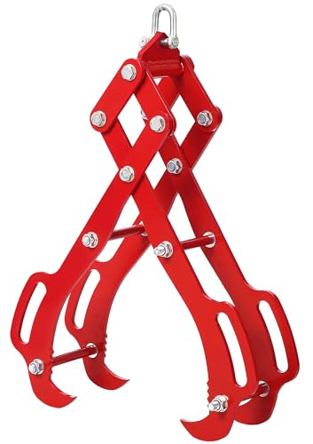 Garvee Log Lifting Tongs, Heavy Duty 4-Claw Log Grapple Tongs, 71cm Timber Grapple with 360° Swivel Hook, Powder Coat & Wavy Tooth Design, 3Ton Capacity for Tractor, Skidder, Forklift, Truck & ATV