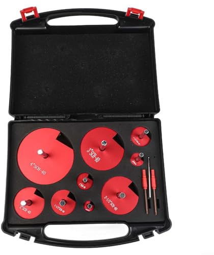 Kit de escariador de PVC de 9 piezas, protector de montaje (resistente) con tamaño de 1/2-4 pulgadas para tareas de extracción de tuberías de PVC CPVC ABS