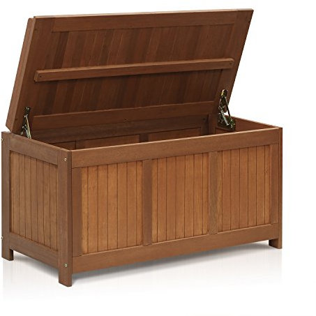 Furinno Tioman Outdoor Hardwood Deck Box, Natural
