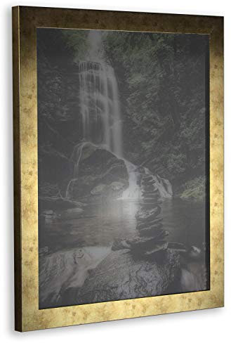 Homedeco-24 Bilderrahmen Modena Multifit 37,5 x 98 cm Puzzle Farbe Gold Antik mit weißer Rückwand und klarem Acrylglas