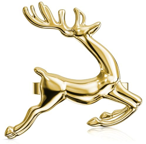 ZeeDix 8 Stück Gold Serviettenringe Weihnachten Hirsch | Serviettenringen für die Festtafel, Weihnachtsdeko, Hochzeit, Feiern, Bankett und Küche