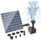 AISITIN Solar Springbrunnen für Außen 1.5W DIY Solarbrunnen für Draussen 2025 Upgrade Solarpumpe mit 3m Kabel,Solar Brunnen mit 6 Fontänenstile Solar Teichpumpe für Garten,Vogelbad,Teich