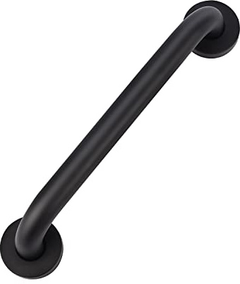 supregear Maniglione per Bagno, 40 cm Antiscivolo in Acciaio Inox 201 Maniglia Bagno per Lucidato Olio Nero Corrimano per Vasca WC Cucina Camera da Letto Doccia, Vite Nascosta Montaggio a Parete