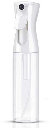 Uervoton Hair Spray Bottle, Continuous Water Mister Spray Bottle Empty, Aerosol Fine Mist Curly Hair Spray Bottle for Taming Hair in Morning, Hairstyling, Plants, Pets, Cleaning - 300ml (Transparent)