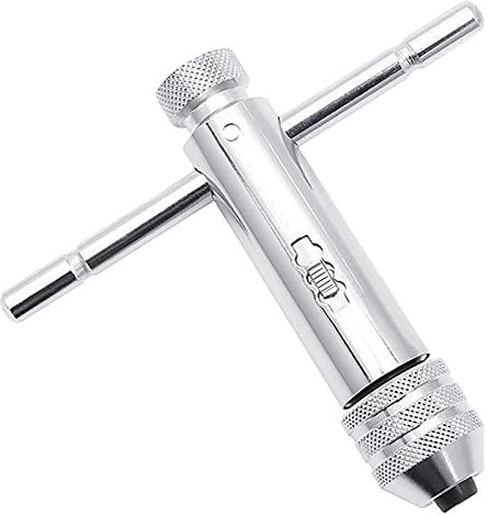 QISF Gewindeschneider Halter | Windeisen | Werkzeughalter mit Gleitgriff für Gewindebohrer | M3 - M8 | Rechts + Links Umschaltbar