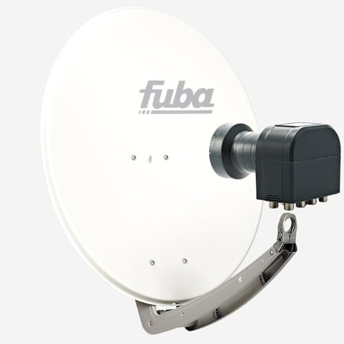 Fuba Sat Anlage 8 Teilnehmer | DAA 780 W Satellitenschüssel 80cm Alu weiß (Testergebnis: ausgezeichnet)* + Fuba DEK 818 Octo LNB 8 Teilnehmer (DVB-S2, HDTV, UHD 4K/8K, 3D) mit LTE-Störfilter