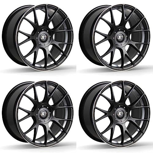 4x Schmidt Felgen Gambit 8.5Jx19 ET32 5x112 SatinBlack Hornpoliert/Undercut kompatibel mit Mercedes AMG A-Klasse AMG A35 4-matic (F2A), A-Klasse AMG A45 4-m
