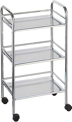 YOtat Carro De Servicio Carro De Cocina Carro De Catering con Ruedas Carro De Limpieza De Almacenamiento Universal Multifuncional Aprox.50 X 35 X 75 Cm Plata