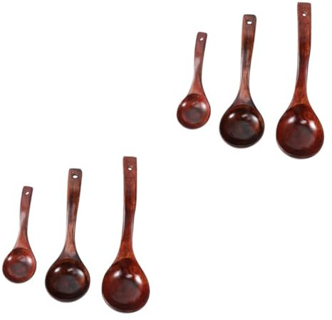 Alipis 6pièces Cuillères Avec Ustensiles De Cuisine Pour Soupe Porridge Et Condiments Dimensions Pour Maison Restaurant Et Activités Plein Air