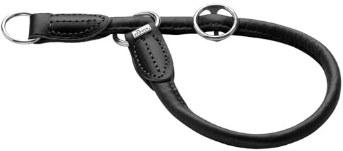 HUNTER Round & Soft Canadian UP Dressurhalsung | geschmeidiges Rindsleder, rundgenäht, fellschonend, nachhaltig, Made in Germany, Farbe: Schwarz, Größe: M