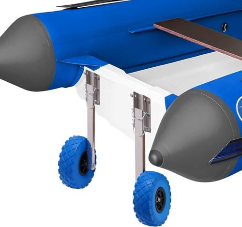 HINOPY Heckräder Schlauchbooträder, 10''x3'' Transportrollen Rollen Chlauchbooträder mit Edelstahlrahmen bis 150kg für Aufblasbares Boot Yacht