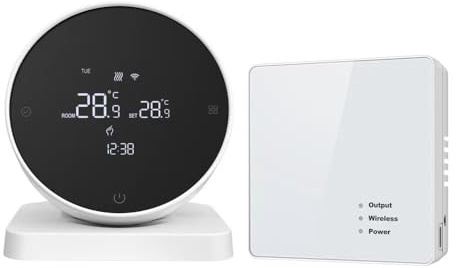 RKHK R7 Thermostat électrique - Thermostat d'intérieur WiFi sans Fil LAN, Thermostat avec contrôle Vocal, contrôle à Distance et programmable