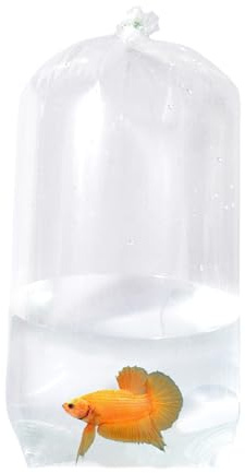 AlfaEx fiskepåsar, 7,6 cm x 5 cm x 30,48 cm läckagesäker, platt botten, genomskinliga plastfiskväskor för betta och liten fisktransport, 200 mått. 50 styck