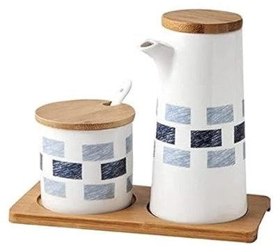 Distributeur d'huile et de vinaigre Distributeur d'huile et de vinaigre, bouteilles d'huile en céramique, Sauce soja, vinaigre, porcelaine de Collection, assaisonnements, pots à épices Distributeur d'