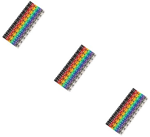 Housoutil 3 Set Tubo Con Numero A Scatto Segnacavo 0-9 Segnafili Elettrici Etichette Segnacavi Etichette Per Cavi Etichetta Del Filo Per La Gestione Dei Cavi Plastica 100 Pezzi * 3