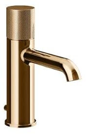 Gessi Habito - Miscelatore monopulsante per lavabo, con beccuccio, 131 mm, DIAMANTATO, 70601, colore: bronzo caldo PVD