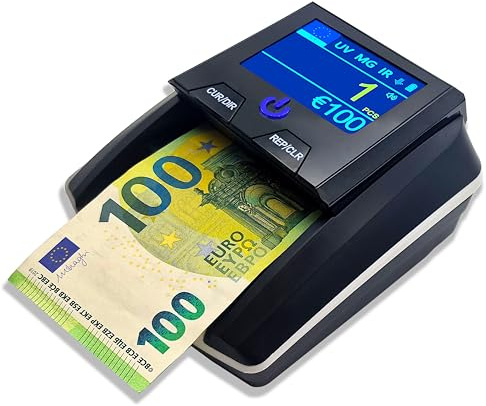 BEITZ BS-136T Falschgeldprüfer & Geldprüfer | UV MG IR Prüftechnik | Euro Banknotenprüfer mit Wertanzeige | Einzelscheinprüfer mobil & netzbetrieben | Profi Geldscheinprüfer für Kassen