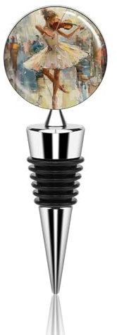 Ballet And Violin Bottle Stopper Beverage Bottle Sealer Reusable Wine Stopper Personalised Champagne Stopper Unique Wine Bottle Corks Keep Fresh Suitable for Standard