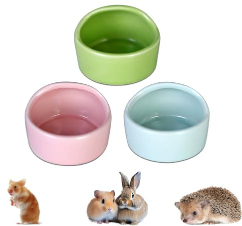 3 Stück Hamster Keramik Futterschalen Set Kleintiere Keramische Näpfe Meerschweinchen Futternapf Rennmaus zwerghamster Mäuse Anti-Biss Zubehör