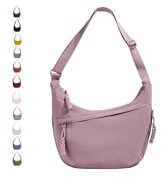 GoPaw Damen Halbmond Schultertasche Hobo Halfmoon Bag Crossbody Moon Bag mit Verstellbarer Schultergurt Damen Halbmond Tasche (Taro-Lila)