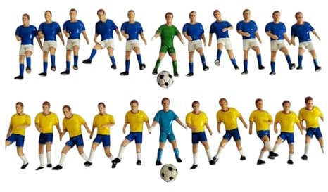 Harilla 22x Miniaturfußballspieler Spielzeugfiguren Mini Fußball Männer Sand Table Ornamente Diorama Charakterfiguren für Desktop -Dekoration