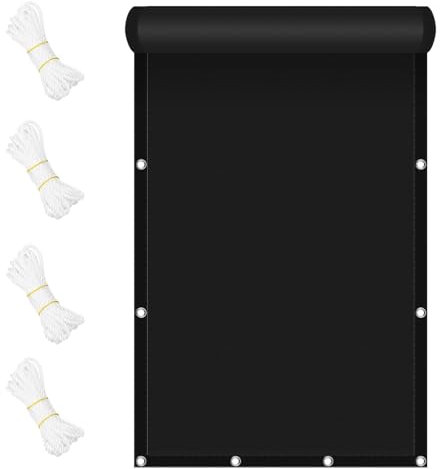 Telo Vela Ombreggiante 140 x 220 cm Impermeabile Protezione UV Tenda da Sole Antivento con Kit di Fissaggio per Esterno, Giardino e Terrazza, Piscina, Nero