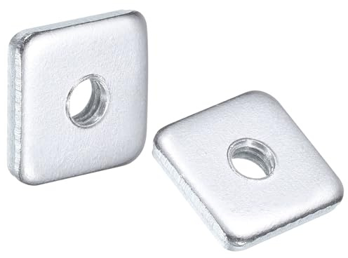 sourcing map 200 tuercas cuadradas M5 x 15 mm x 3 mm, acero al carbono, chapado en zinc, tuercas cuadradas de rosca gruesa para reparaciones del hogar e ingeniería profesional, color plateado