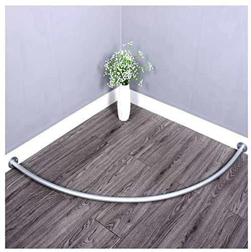 Bastone per tenda ad angolo bianco, regolabile, 80 x 80 cm, in metallo, per doccia e spogliatoio, perfetto per spogliatoio, privacy e soluzioni salvaspazio