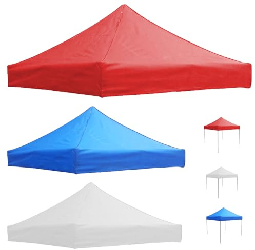 Pavillon Dach, UV- und Wasserbeständig Zeltüberdachung, Im Freien Partyzelt Pavillon-Ersatzdach, Überdachungsabdeckung Ersatzbezug Baldachin für Garten und Camping (Rot, 3 x 3 m)