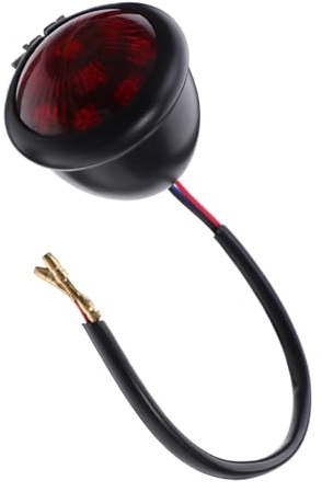 UTHCLO Feu Stop Arrière Moto Vintage Métal Noir Coque Rouge Feu Arrière Rond Intégré Compatible Moto Cruiser Petite Taille Visibilité Nocturne