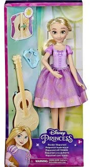 Raiponce musicienne avec Accessoires - poupée Mannequin 30 cm - Set poupée Princesse + Carte Animal - Jouet Fille