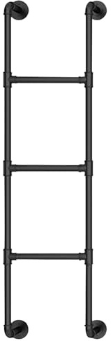 Scala per letto a castello in ferro battuto resistente nero da 157 cm scaletta da arrampicata in metallo per interno/esterno seminterrato Egress e soluzioni di accesso