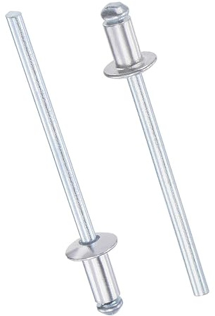 TOP-VIGOR Aluminium Blind Rivets 3.2mm x 5mm, Silver Pop Rivets for Metal Fixing, Open-End Pop Blind Rivets for DIY, Furniture & General Repairs, Pack of 60